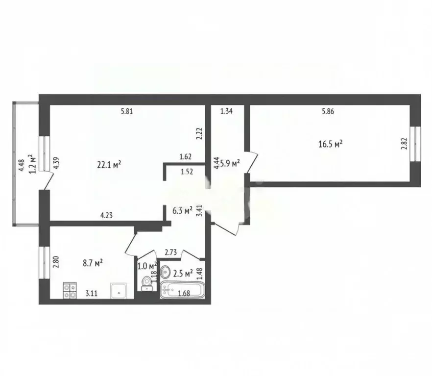2-к кв. Забайкальский край, Чита ул. Ярославского, 62 (63.0 м) - Фото 0