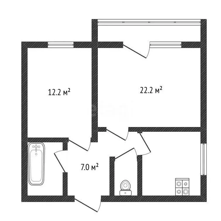 2-комнатная квартира: Черкесск, Октябрьская улица, 34 (58.2 м) - Фото 2