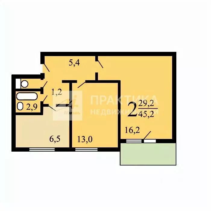 2-к кв. Москва ул. Маршала Катукова, 25К1 (50.0 м) - Фото 1