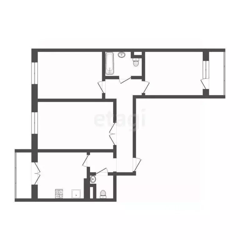 3-к кв. Московская область, Дмитров Большевистская ул., 20 (99.2 м) - Фото 1
