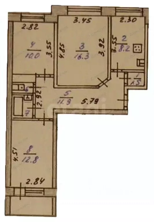3-к кв. Тульская область, Тула ул. Пузакова, 46 (64.5 м) - Фото 1
