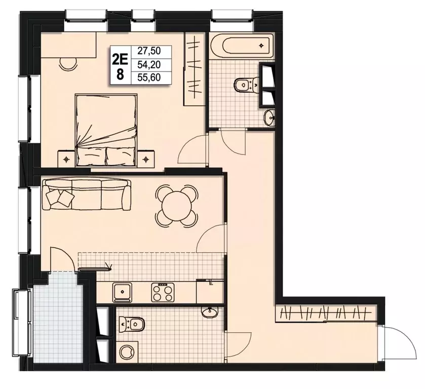2-к кв. Московская область, Мытищи Новомытищинский просп., 62к1 (53.7 ... - Фото 1