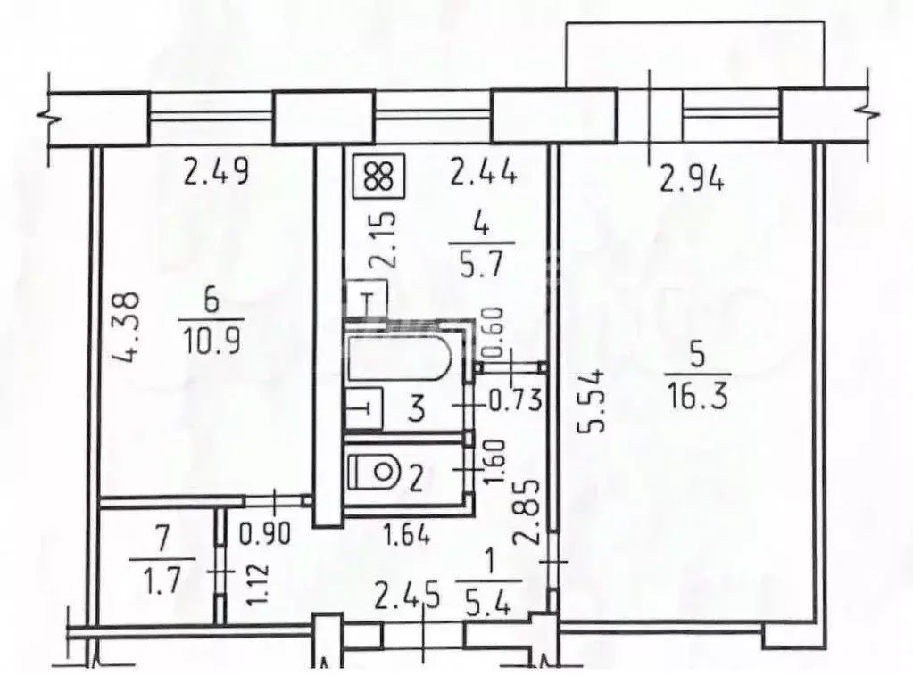 2-к кв. Удмуртия, Ижевск Сельская ул., 1 (43.4 м) - Фото 0