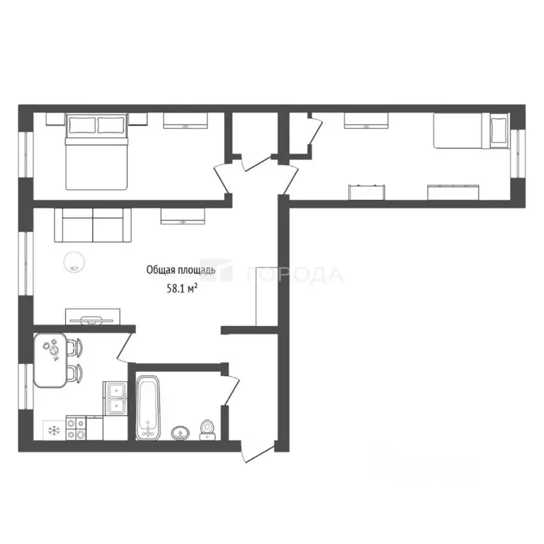 3-к кв. Новосибирская область, Новосибирск ул. Ватутина, 47 (58.1 м) - Фото 2