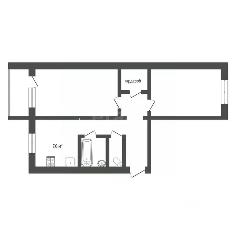 2-к кв. Тюменская область, Тюмень ул. Ветеранов Труда, 3 (44.2 м) - Фото 1