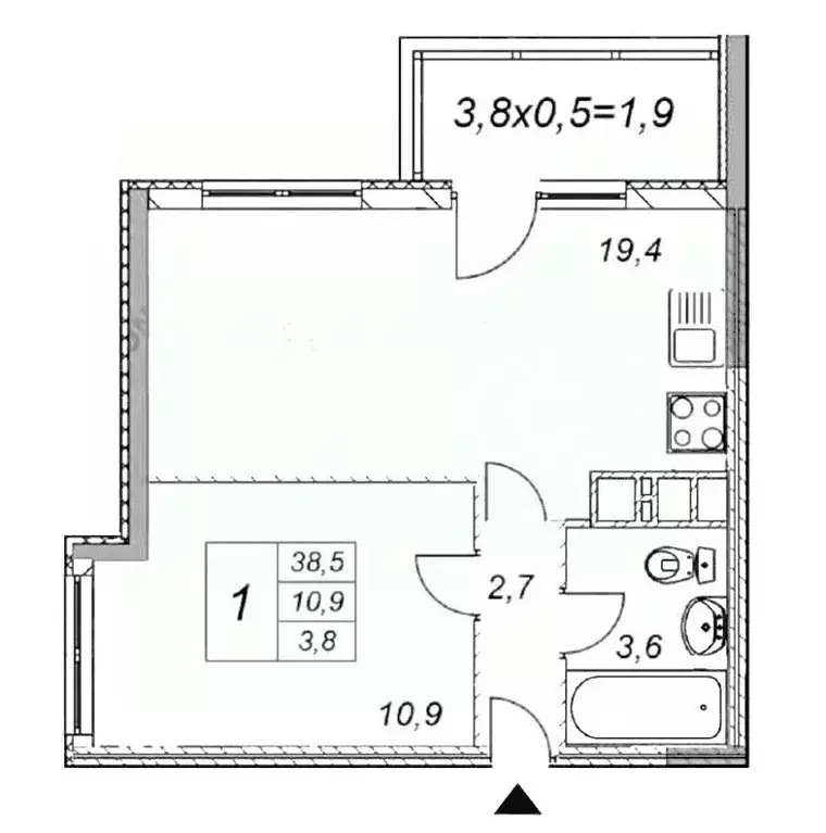 1-к кв. Краснодарский край, Анапа Таманская ул., 121к16 (40.0 м) - Фото 2