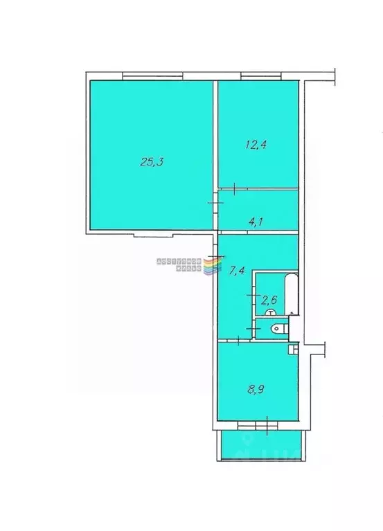 2-к кв. Красноярский край, Красноярск 9 Мая ул., 49 (61.7 м) - Фото 1