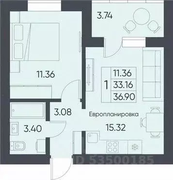 1-к кв. Саратовская область, Татищево рп ул. Михайловская, 13 (36.9 м) - Фото 0