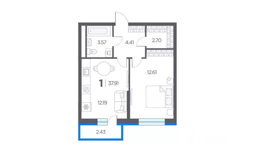 1-к кв. Рязанская область, Рязанский район, Дядьковское с/пос, с. ... - Фото 1