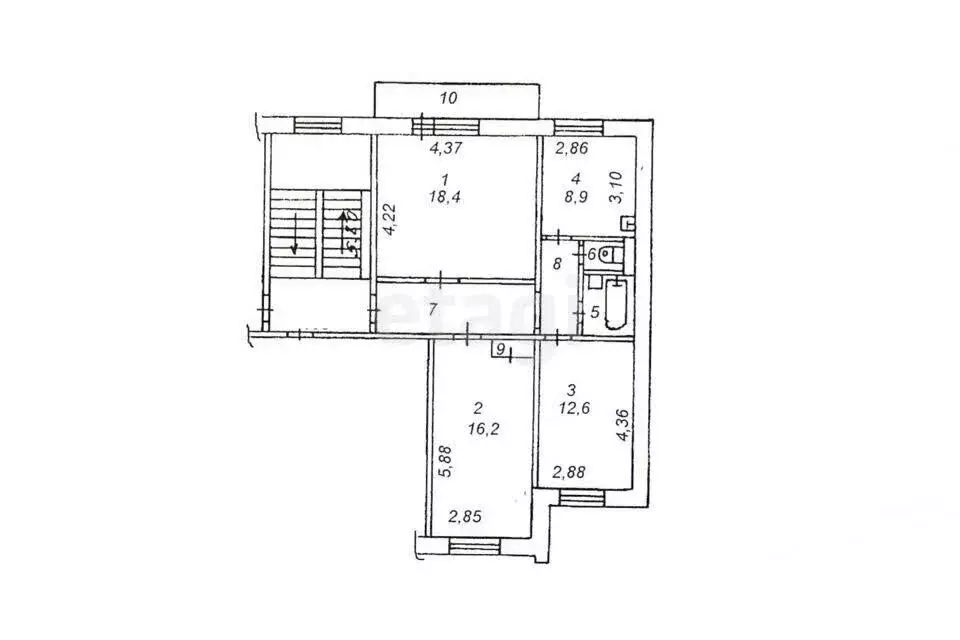 3-комнатная квартира: Тольятти, Приморский бульвар, 38 (64 м) - Фото 1