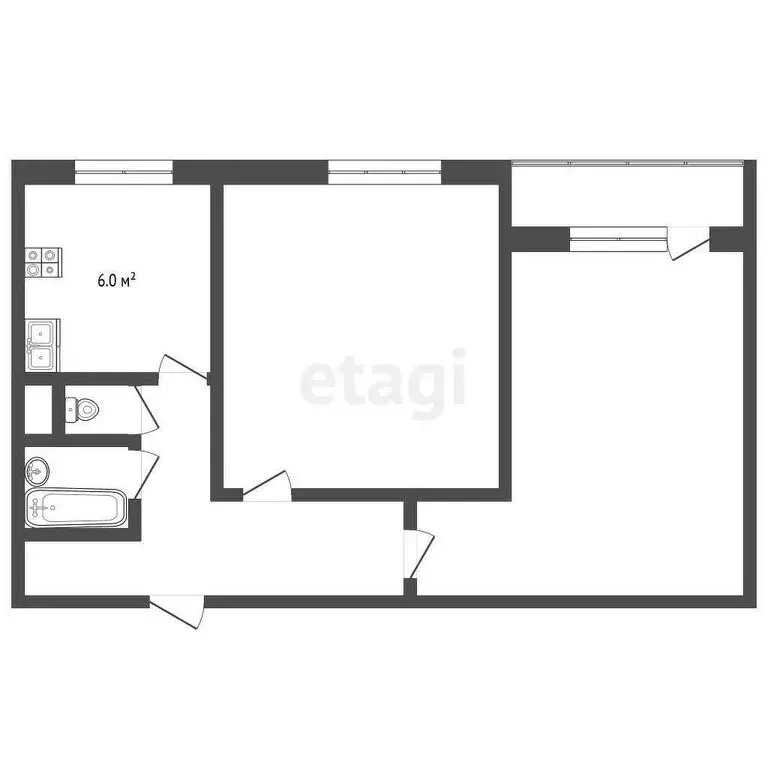 2-комнатная квартира: Москва, Белореченская улица, 1 (46.1 м) - Фото 0