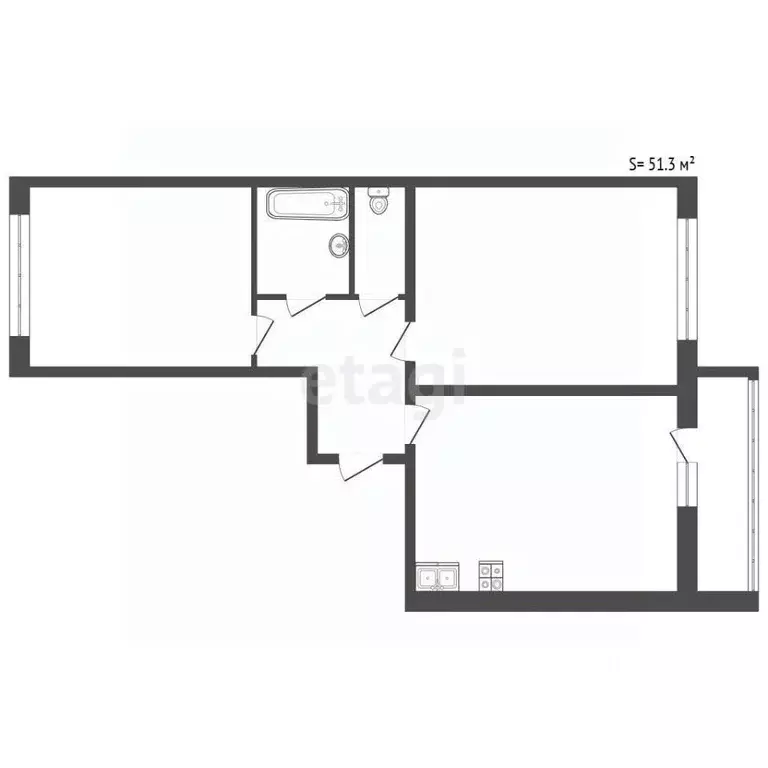 2-к кв. Ленинградская область, Мурино Всеволожский район, ул. Шоссе в ... - Фото 2