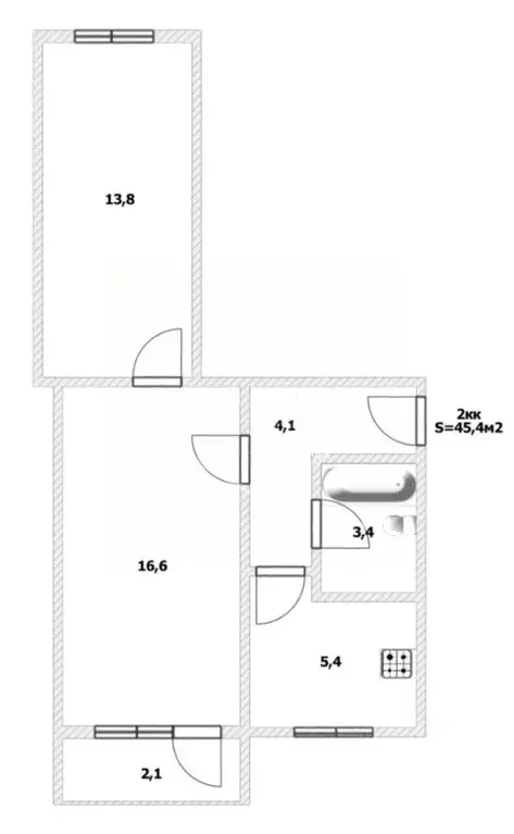 2-к кв. Калининградская область, Калининград ул. Лейтенанта Яналова, ... - Фото 2