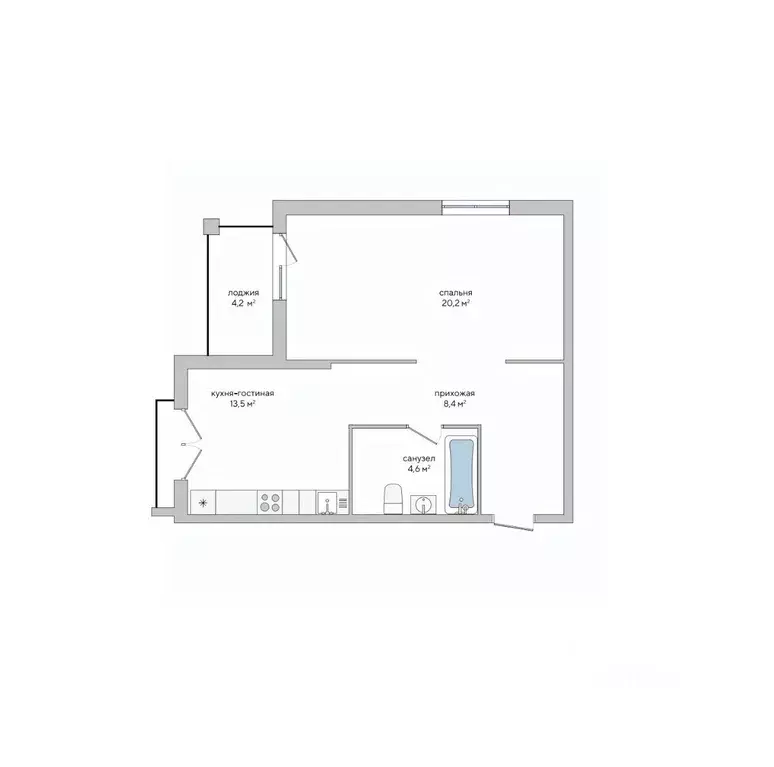1-к кв. Крым, Судак ул. Инициативных, 80 (48.8 м) - Фото 0