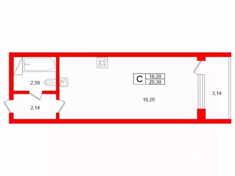 Студия Ленинградская область, Мурино Всеволожский район, бул. ... - Фото 2