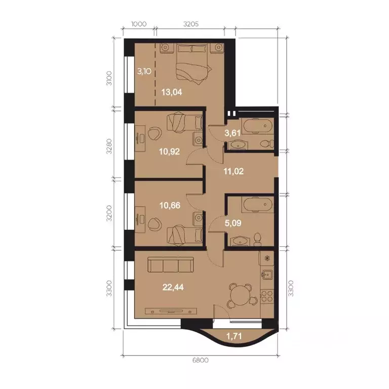 4-к кв. Иркутская область, Иркутск наб. Верхняя, 133 (78.49 м) - Фото 0