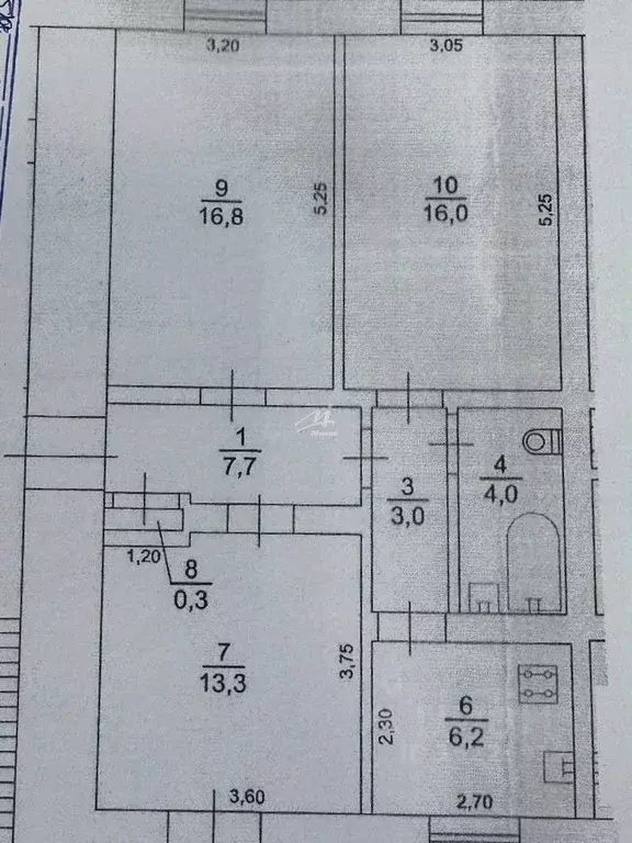 3-к кв. Севастополь ул. Адмирала Октябрьского, 7 (64.3 м) - Фото 2