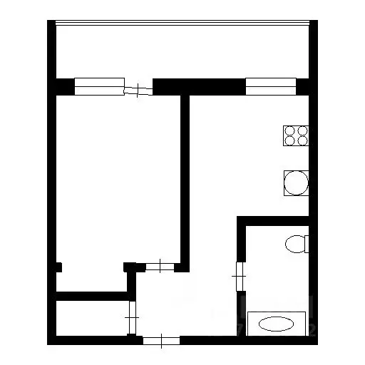 1-к кв. Татарстан, Казань ул. Четаева, 42 (26.0 м) - Фото 1