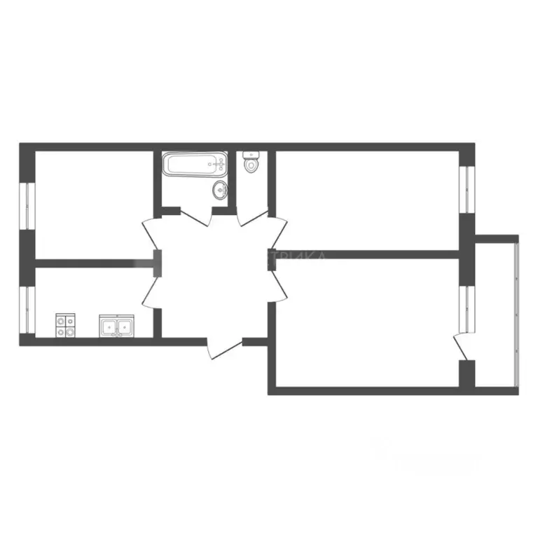 3-к кв. Тюменская область, Тюменский муниципальный округ, Боровский ... - Фото 2