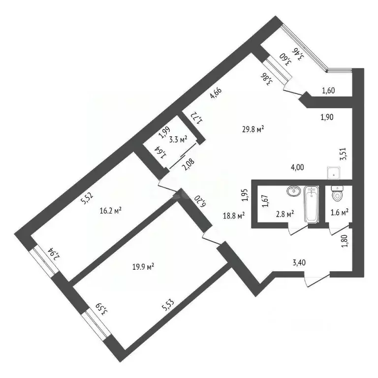 2-к кв. Амурская область, Благовещенск Игнатьевское ш., 12/3 (97.3 м) - Фото 1