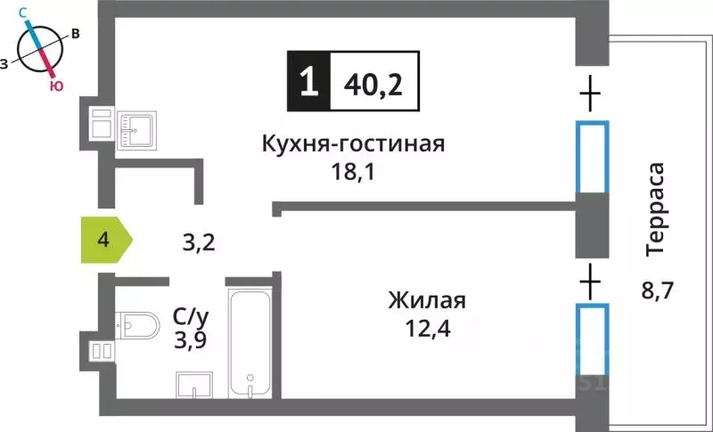 1-к кв. Московская область, Красногорск Опалиха мкр, Никольский ... - Фото 1