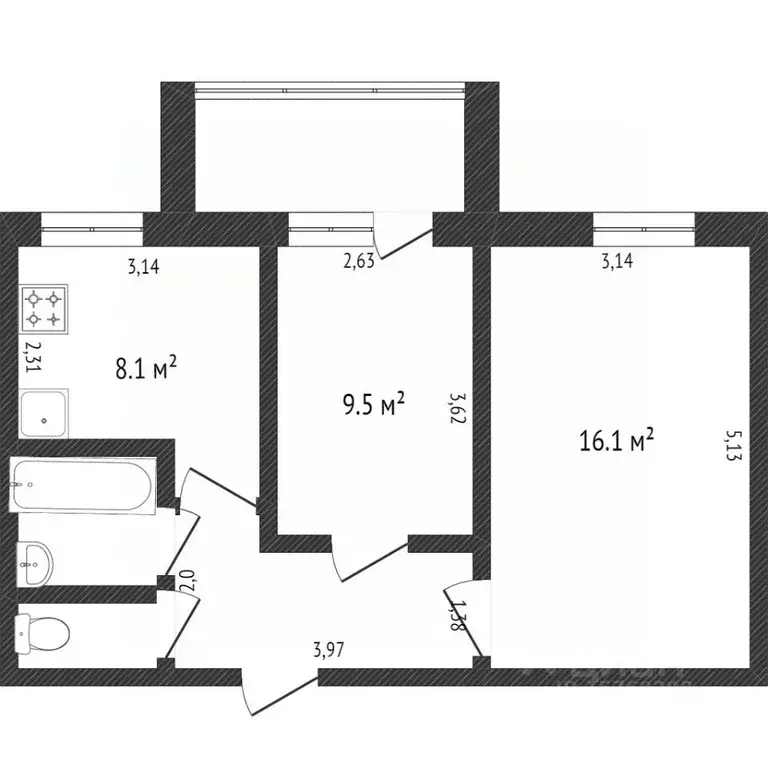 2-к кв. Коми, Сыктывкар Сысольское ш., 17/1 (44.4 м) - Фото 0