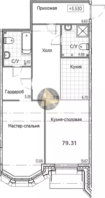 Продаётся 1-к квартира, 79.31 м - Фото 1