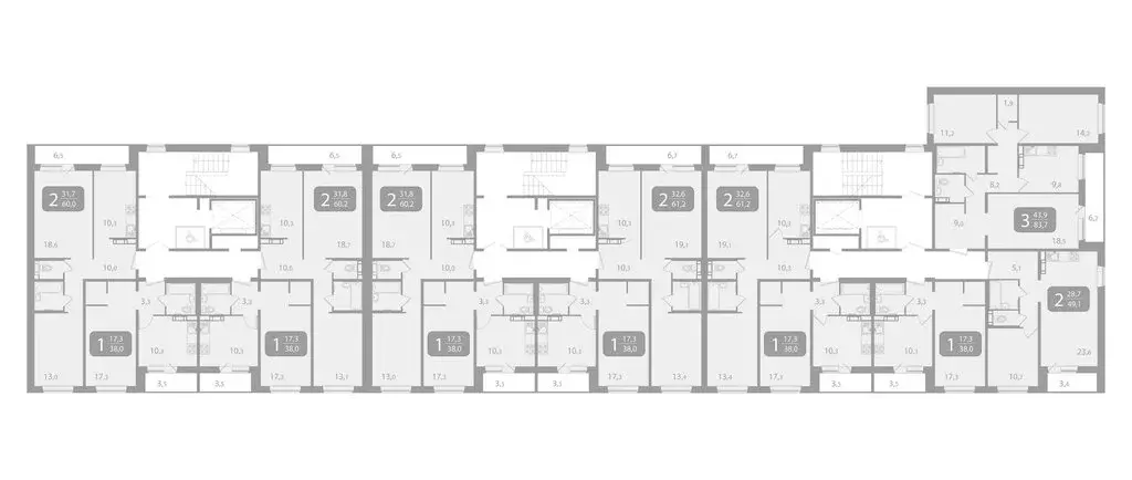 2-комнатная квартира: Томск, улица Пришвина, 50 (60.2 м) - Фото 2