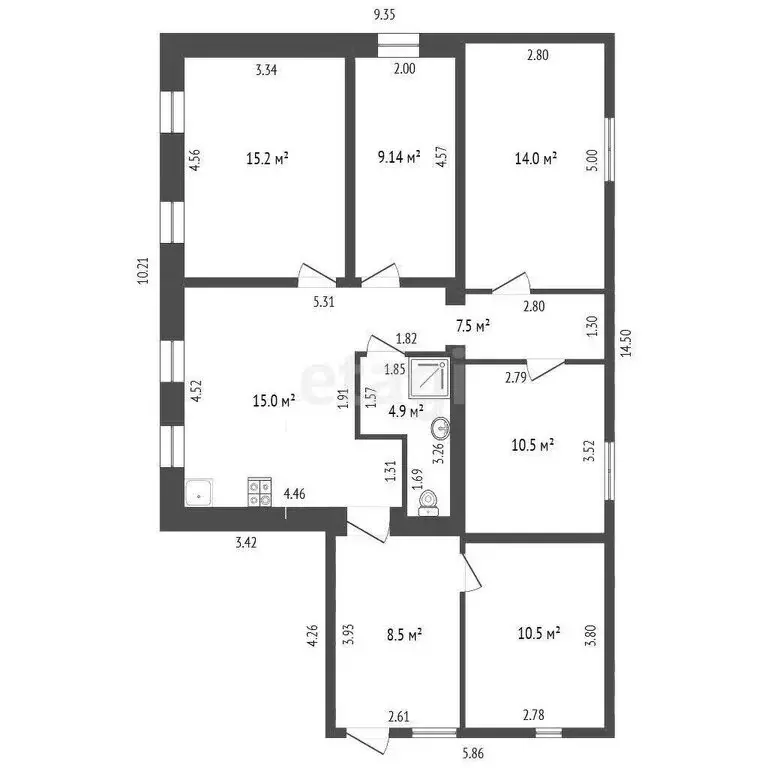 Дом в Смольный, Школьная улица (103.7 м) - Фото 1