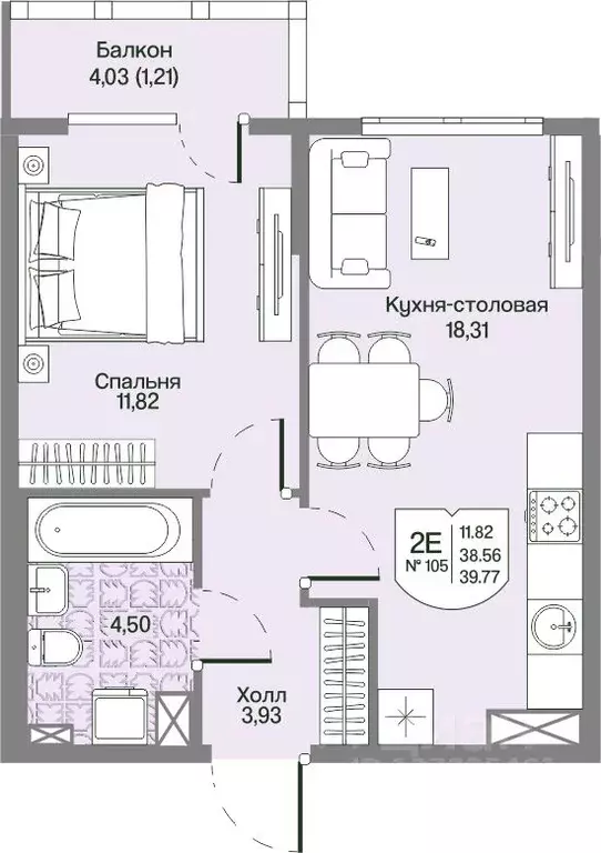 1-к кв. Ленинградская область, Всеволожский район, Бугровское ... - Фото 1