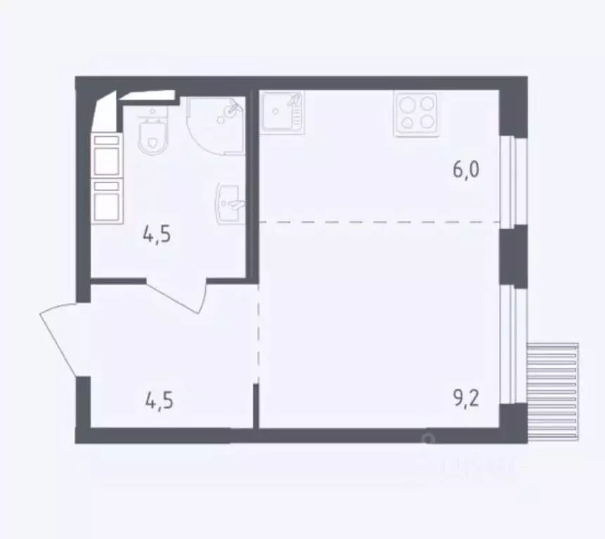 Студия Московская область, Мытищи пер. 1-й Стрелковый, 1 (24.0 м) - Фото 1