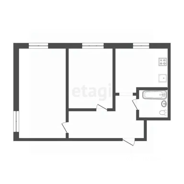 2-к кв. Тюменская область, Тюмень ул. Республики, 198 (43.4 м) - Фото 2