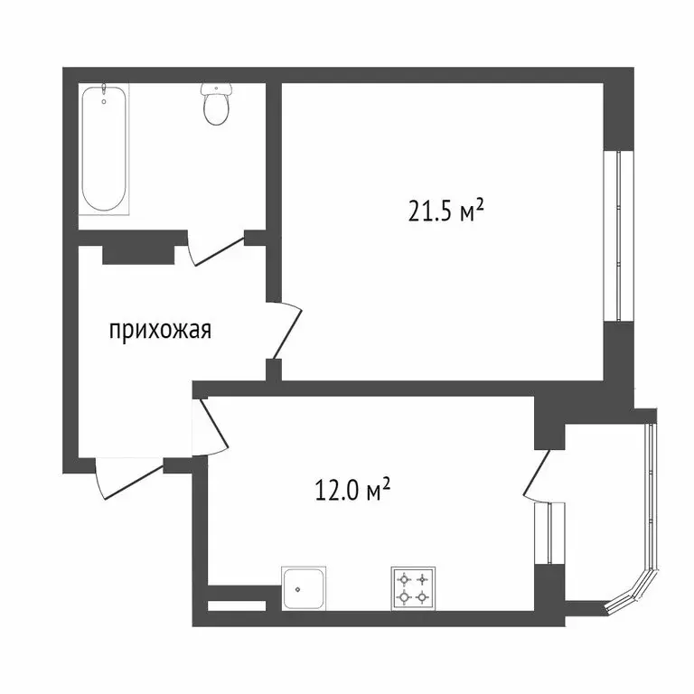 1-комнатная квартира: Омск, Краснознамённая улица, 26к3 (33.4 м) - Фото 1