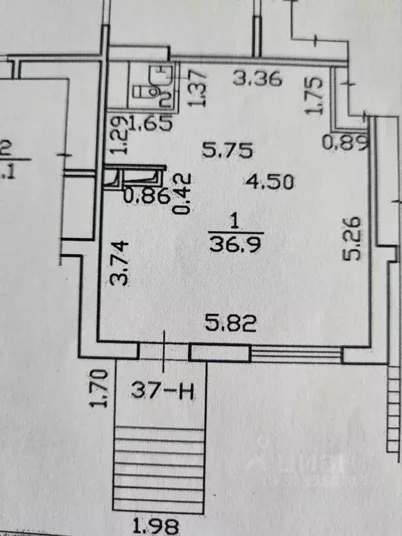 Торговая площадь в Санкт-Петербург ул. Ильюшина, 1К1 (38 м) - Фото 1