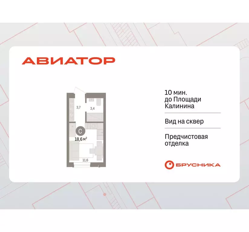 Квартира-студия: Новосибирск, улица Аэропорт (18.64 м) - Фото 0