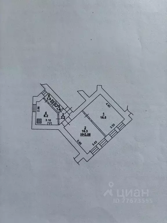 2-к кв. Ростовская область, Ростов-на-Дону Соборный пер., 45 (49.0 м) - Фото 2