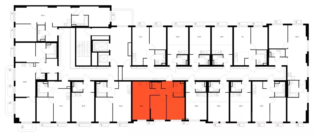 2-к кв. Московская область, Мытищи Яуза Парк жилой комплекс, к12 (48.9 ... - Фото 2