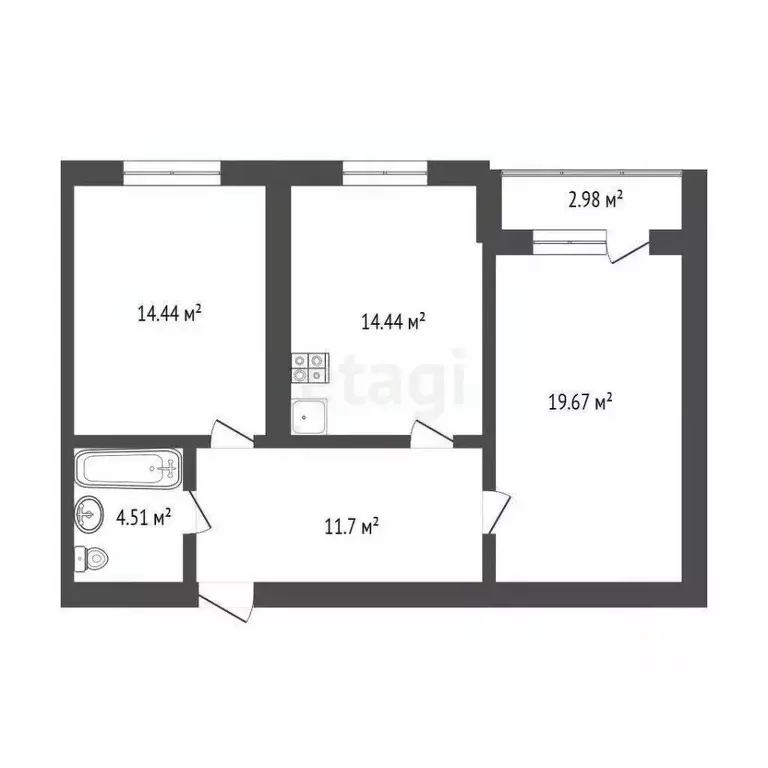 2-к кв. Воронежская область, Рамонский район, с. Ямное ул. Надежды, 13 ... - Фото 2