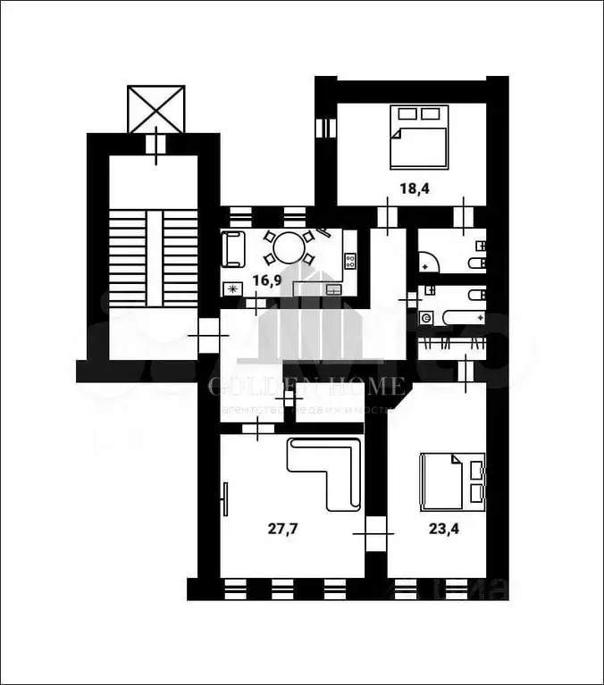 3-к. квартира, 127 м, 2/5 эт. - Фото 0