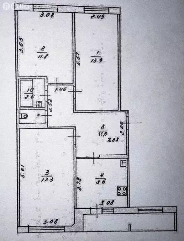 3-комнатная квартира: Киров, микрорайон Коминтерновский, Боровая ... - Фото 1