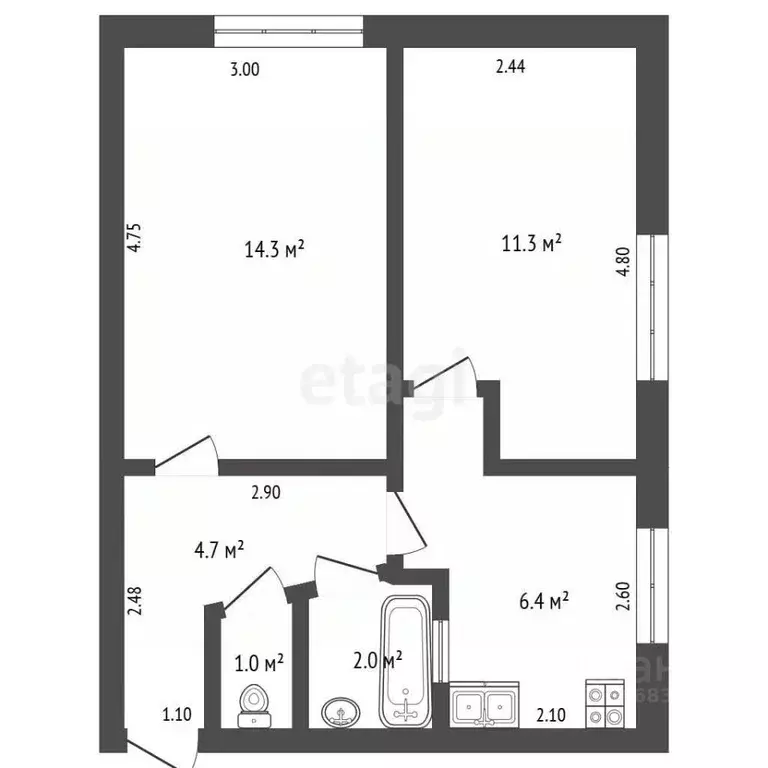Комната Крым, Ялта ул. Григорьева, 44 (14.3 м) - Фото 2