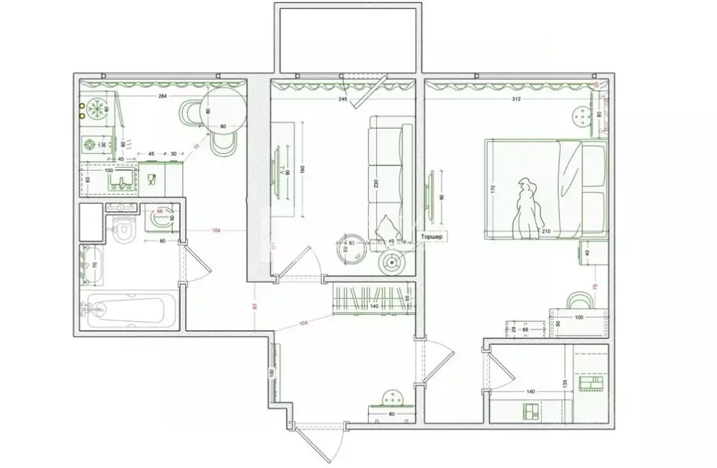 2-к кв. Москва ул. Коминтерна, 22К2 (43.3 м) - Фото 2