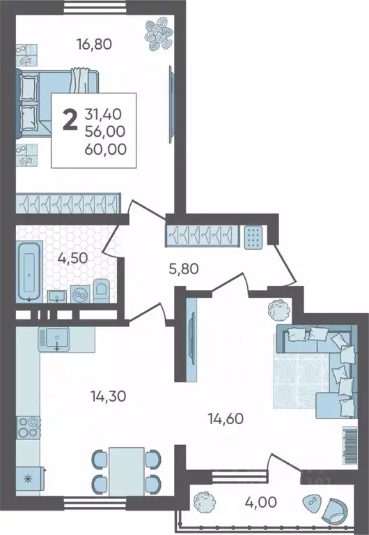2-к кв. Краснодарский край, Сочи городской округ Горный Квартал жилой ... - Фото 1