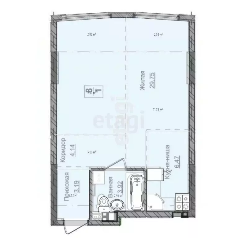 1-к кв. Удмуртия, Ижевск ул. Карла Маркса, 259 (48.0 м) - Фото 2