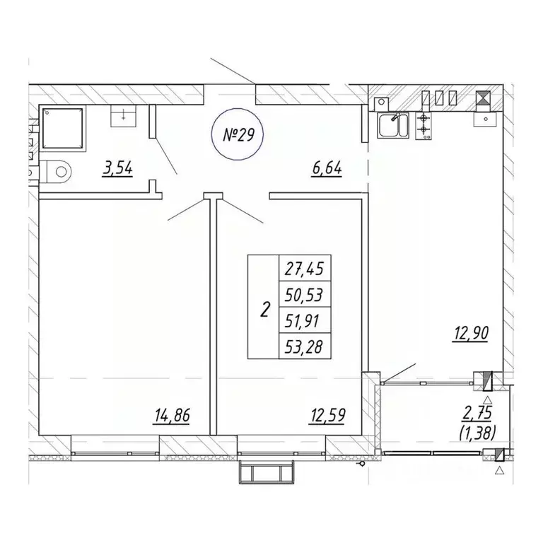 2-к кв. Калининградская область, Зеленоградск  (53.28 м) - Фото 1