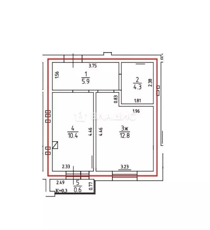 1-комнатная квартира: Пионерский, Октябрьская улица, 6 (33.4 м) - Фото 0