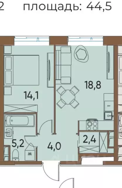 1-к кв. Москва ул. Нижние Мневники, 16к4 (45.0 м) - Фото 0