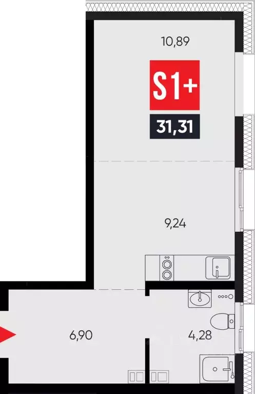 1-к кв. Иркутская область, Иркутск ул. Ширямова, 26 (31.31 м) - Фото 1