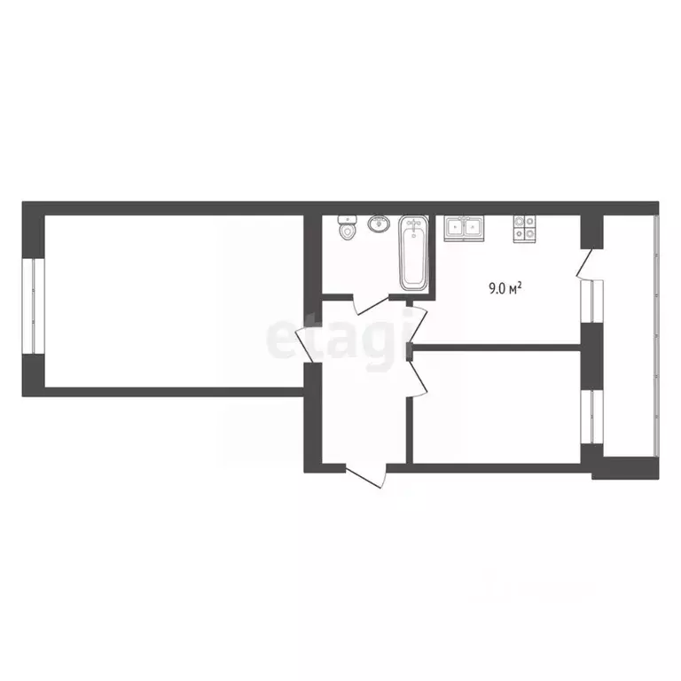 2-к кв. Коми, Сыктывкар Интернациональная ул., 215 (48.7 м) - Фото 1