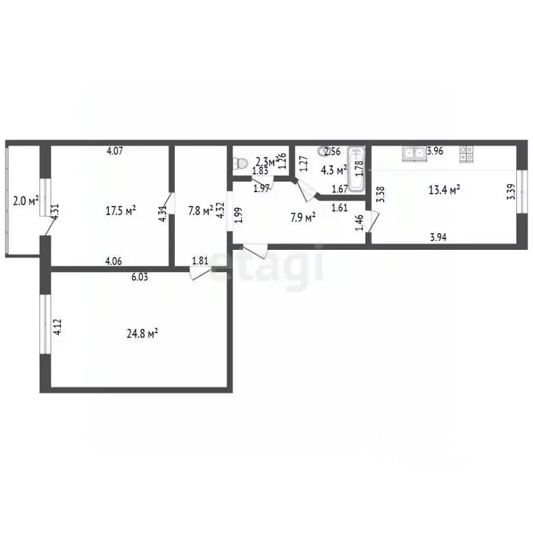 2-к кв. Мордовия, Саранск Республиканская ул., 34 (78.0 м) - Фото 2